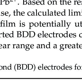 Relevant Boron Doped Diamond Bdd Electrodes For Pb Detection