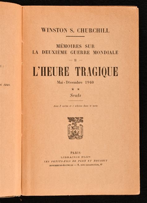 Winston S Churchill Memoires Sur La Deuxieme Guerre Mondiale By Winston