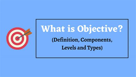 What Is Objective Definition Components Levels And Types