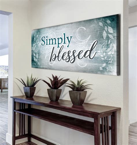 Christian Wall Art Simply Blessed V Wood Frame Ready To Hang