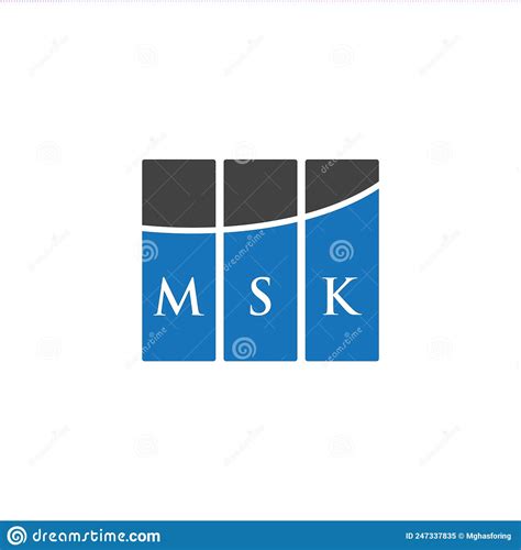 Msk Letter Logo Design On White Background Msk Creative Initials