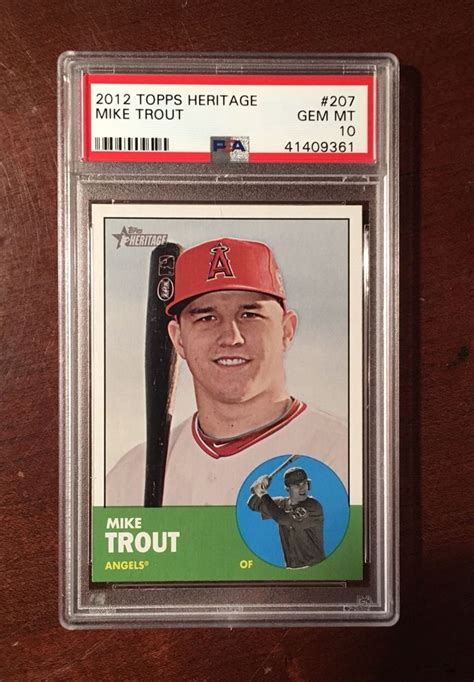 Mike Trout Topps Heritage Rookie Rc Psa Gem Mint Mike