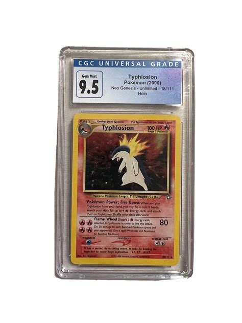 Typhlosion Holo St Edition Neo Genesis Cgc Gem Mint