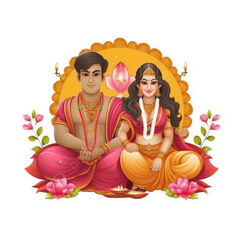 Happy Diwali Vector Illustration With Lod Ganesha And Goddess Laxami