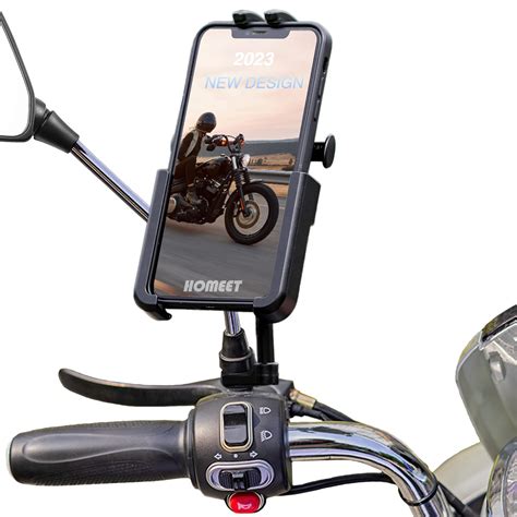 Homeet Motorcycle Phone Mount Aluminum Alloy Scooter Cellphone Holder