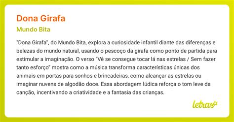 Letra De Mundo Bita Dona Girafa - Significado da música DONA GIRAFA (Mundo Bita) - LETRAS.MUS.BR