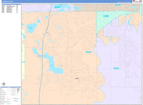 Lakeville Minnesota Wall Map Color Cast Style By Marketmaps Mapsales