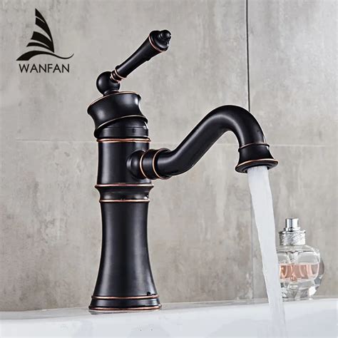 Basin Faucets Black Copper Bathroom Faucet Mixer Vintage Hot And Cold Cock Wash Basin Mixer Tap