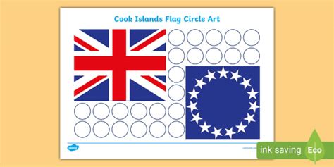 Free Cook Islands Flag Circle Art Worksheet Twinkl Geography