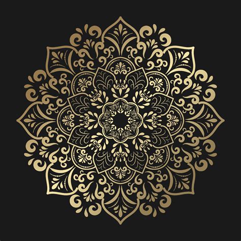 Gold Mandala With Vintage Floral Style Vector Mandala Oriental Pattern