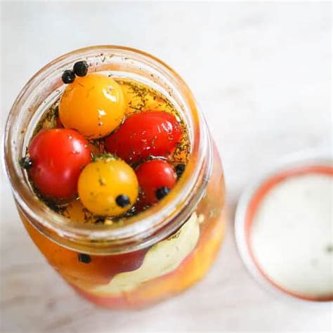 Easy Quick Pickled Cherry Tomatoes Youll Want To Put In Everything