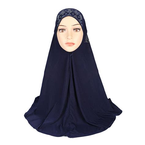 Islamic Hijab Rhinestone One Piece Amira Muslim Women Scarf Wrap Niqab