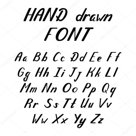 Handwritten Lettering Alphabet Handwritten Lettering Vector Font Alphabet — Stock Vector