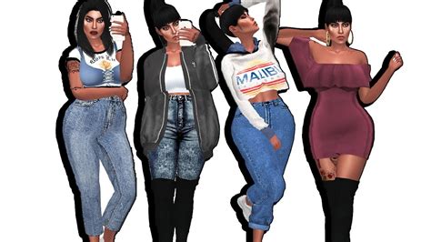 The Sims 4 Plus Size Baddie Lookbook Download Sim 30 Links Youtube