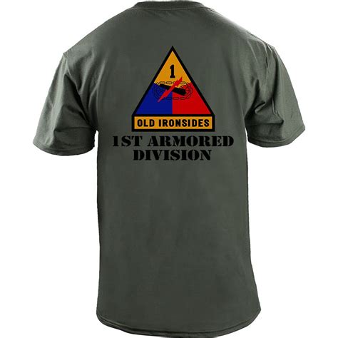 Army 1st Armored Division Full Color Veteran T Shirt Minaze