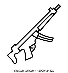 Vector Machine Gun Filled Outline Icon Stock Vector (Royalty Free ...