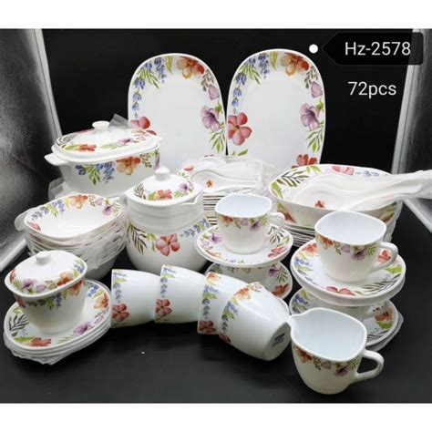 SQUARE 72pcs ARC OPAL DINNER SET Dinner Plate Soup Plate Tea Set Tea