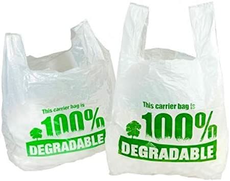 Sabco White Vest Carrier Bags 100 Degradable Large 11 X 17 X 21