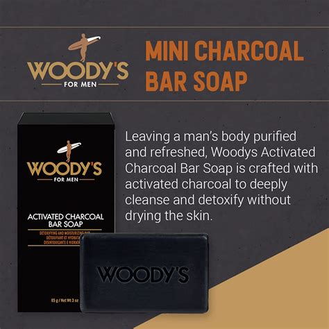 Woodys Jab N De Barra De Carb N Activado Para Hombres Purifica Y