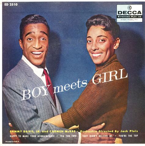 Sammy Davis Jr And Carmen Mcrae Boy Meets Girl Vinyl Discogs