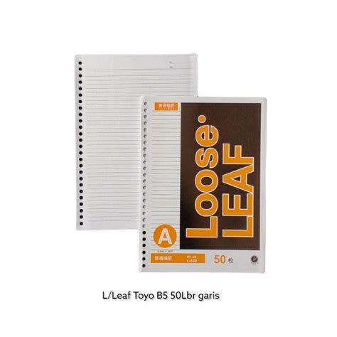 Jual Kertas Binder Note Loose Leaf B5 26 Ring Lubang Garis Isi 50