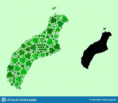 Mapa Da Colagem De Vinhos E Uvas Na Ilha De Niihau Ilustração do Vetor