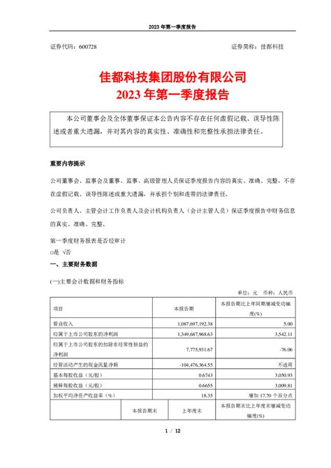 佳都科技：佳都科技2023年第一季度报告