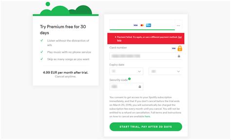 Trying To Purchase Spotify Premium The Spotify Community
