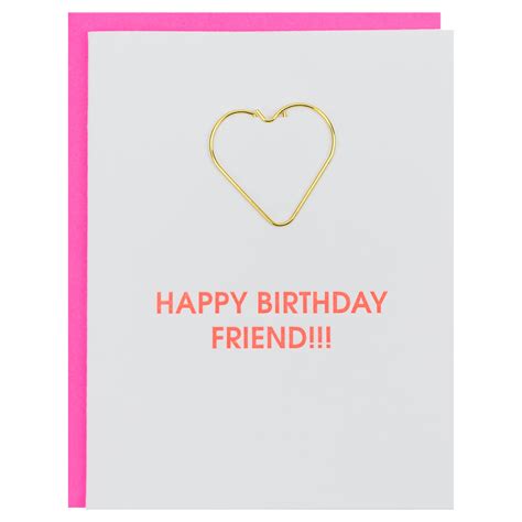 Chez Gagné Letterpress Paperclip Cards Happy Birthday Friend