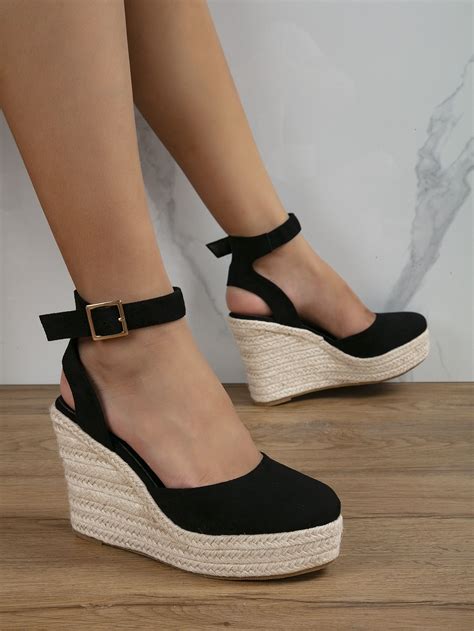 Ankle Strap Espadrille Suedette Wedge Court Shoes Artofit