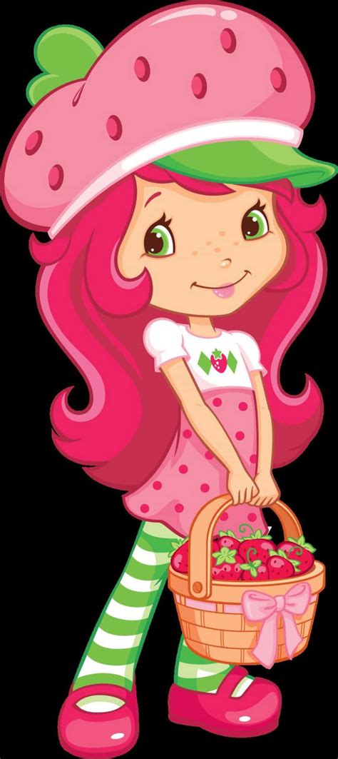 Download Strawberry Shortcake Holding Strawberries Basket Wallpaper