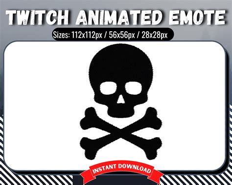 Skull Animated Emote Twitch and Discord Emotes, Halloween Theme, Custom ...