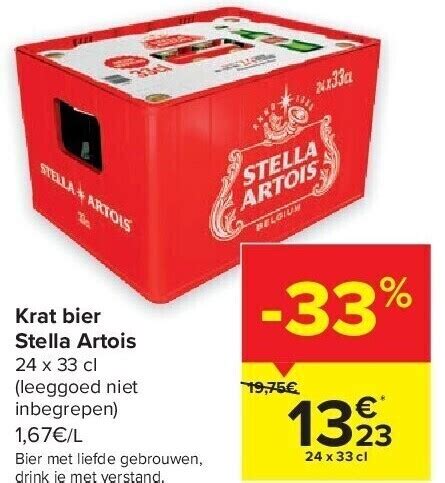 Krat Bier Stella Artois X Cl Promotie Bij Carrefour