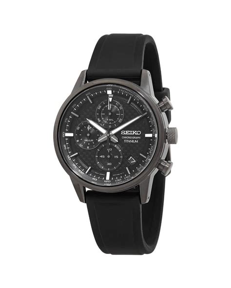 Seiko Chronograph Quartz Black Dial Watch for Men | Lyst