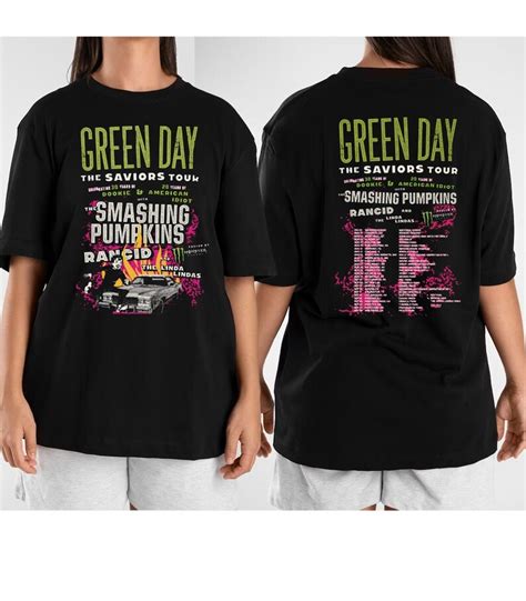 Green Day The Saviors Tour Shirt Green Day Band Graphic Etsy Canada