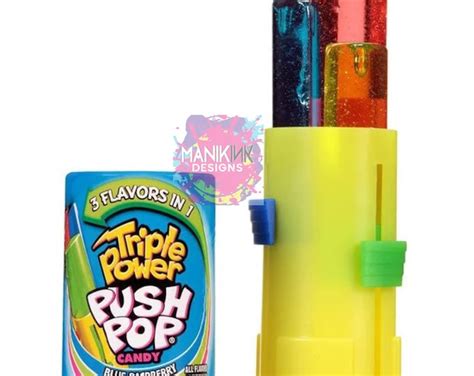 2 Pack Triple Power Push Pops 3 In 1 Lollipop Candy Push Etsy