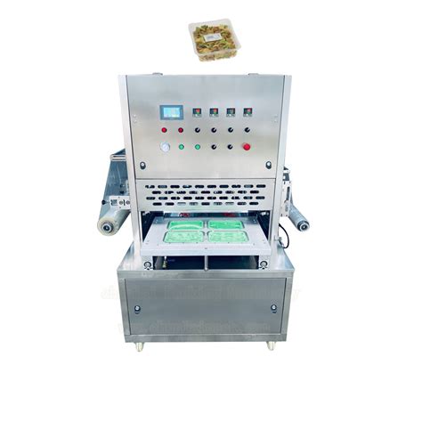 Vertical Nitrogen Gas Flushing Food Snacks Tray Sealer Sealing Machine