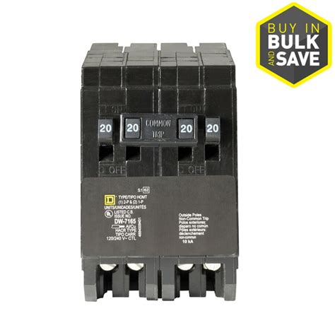 Square D Homeline 20 Amp 2 Pole Quad Circuit Breaker At