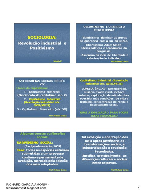 Sociologia: Revolução Industrial e Positivismo | PDF | Sociologia ...