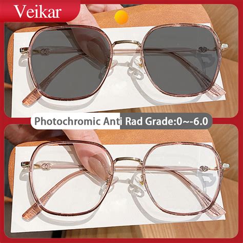 Photochromic Graded Eyeglass For Women Men Anti Radiation Eye Glasses