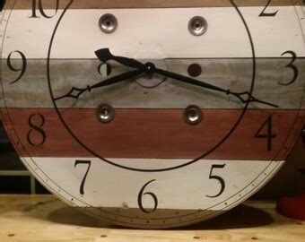 32 Inch Nautical Cable Wire Spool Clock Shabby Chic Wall Etsy