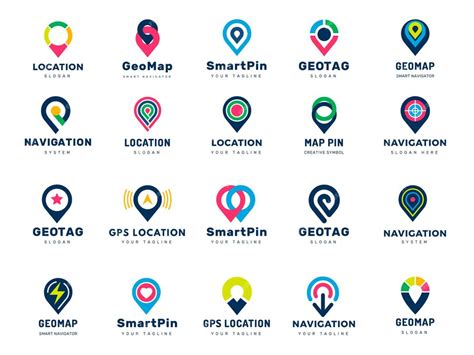 Premium Vector Gps Logo Pin Stylized Drops Navigation Map Markers