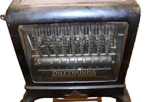 Sold Price Early Burroughs Adding Machine Early Calculator On Stand