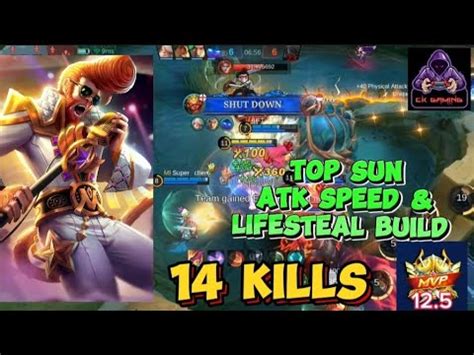 14 Kills MVP TOP SUN ATK SPEED LIFESTEAL Build Top 1 Global