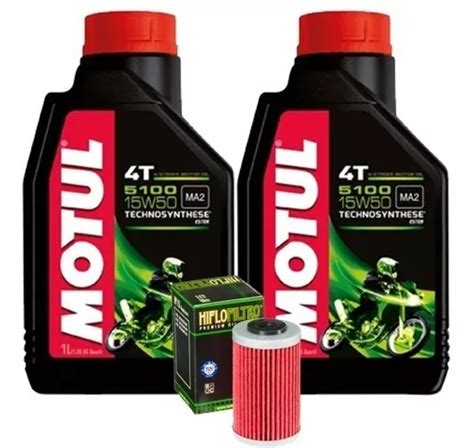 Kit Óleo Filtro Ktm Duke 390 15 18 Motul 5100 15w50 Hf155