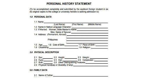 Free 8 Sample Personal Statement Forms In Pdf Ms Word Excel