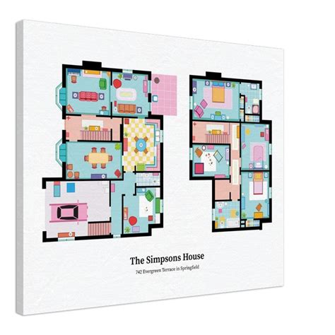 The Simpsons house floor plan Canvas — Floor Plans by Matilda