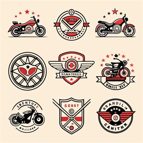 El logotipo del Vintage Motorcycle Club diseña insignias y emblemas