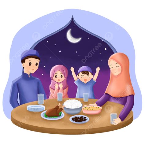 Suhoor Et Fête De Liftar Famille Musulmane Pendant Le Ramadan PNG