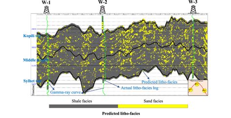 Litho Facies Cross Section Passing Through All Three Wells W 1 To W 3